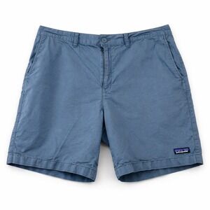 Patagonia Canvas Shorts Mens 38 Blue Organic Cotton Logo Hiking Utility